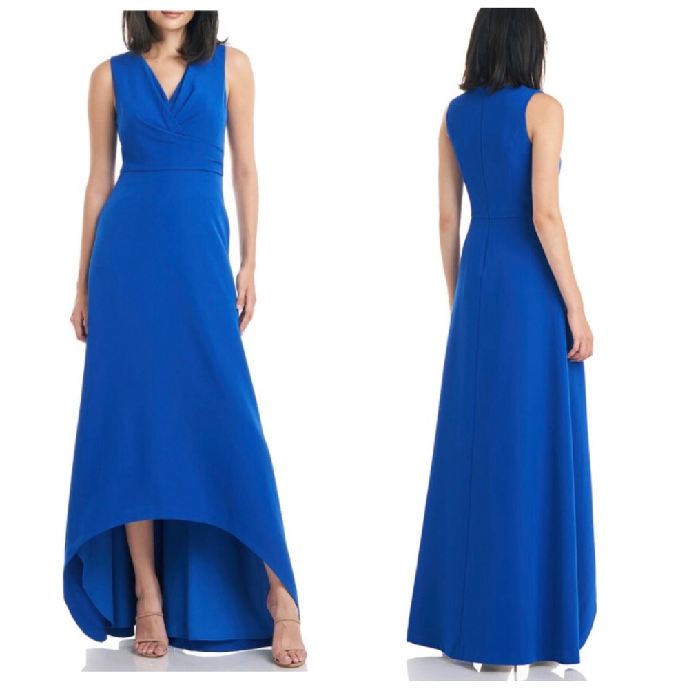 NWT Kay Unger Melinda Hi Low Gown Cobalt Size 14